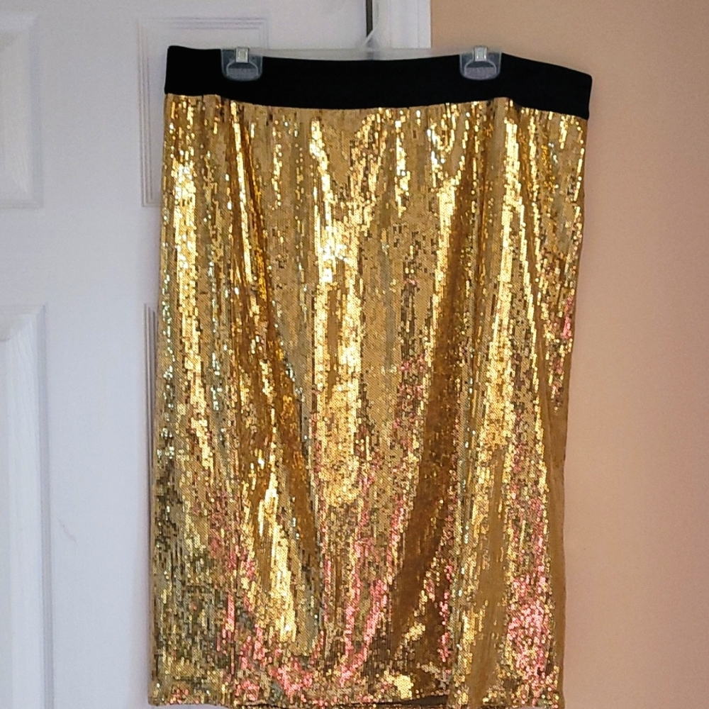 NWT Gold Sequin Skirt